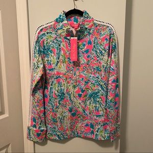 Lilly Pulitzer Snap Back Lace Popover - NWT